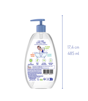 Poupina gel lavant 0 sulfate + 0 savon pour enfant à partir de 3 ans. Corps et cheveux.